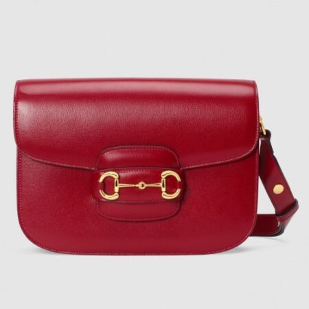 Replica Gucci 1955 Horsebit Shoulder Bag In Red Leather