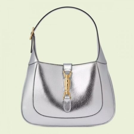 Replica Replica Gucci Jackie 1961 Small Hobo Bag In Silver Metallic Leather