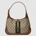 Replica Gucci Beige Jackie 1961 Small Hobo Bag With Brown Trim 2