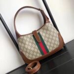 Replica Gucci Beige Jackie 1961 Small Hobo Bag With Brown Trim 4