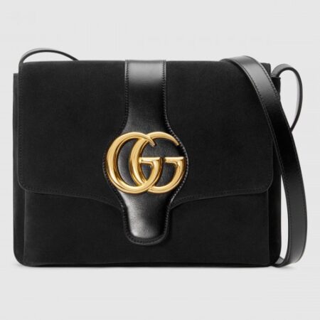 Replica Gucci Black Suede Arli Medium Shoulder Bag