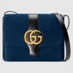 Replica Gucci Blue Suede Arli Medium Shoulder Bag 2