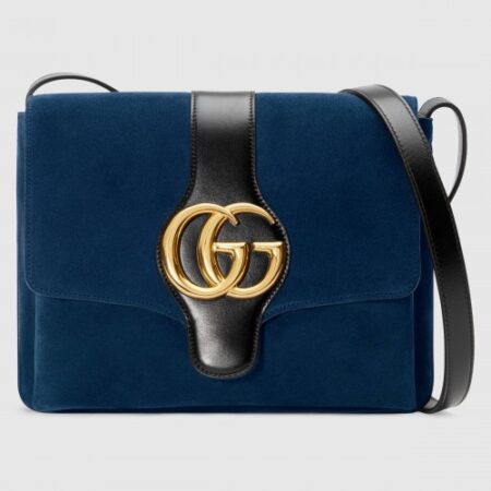 Replica Gucci Blue Suede Arli Medium Shoulder Bag