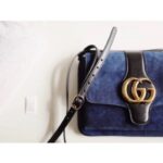 Replica Gucci Blue Suede Arli Medium Shoulder Bag 8