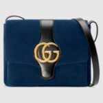 Replica Gucci Blue Suede Arli Medium Shoulder Bag 9