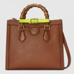 Replica Gucci Diana Small Tote Bag In Brown Leather 2