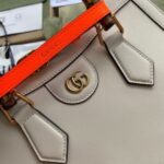 Replica Gucci Diana Small Tote Bag In White Leather 8