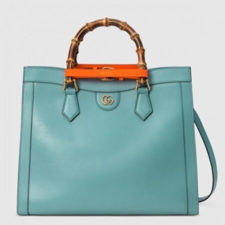 Replica Replica Gucci Diana Medium Tote Bag In Blue Leather