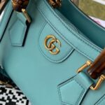 Replica Gucci Diana Mini Tote Bag In Blue Leather 6