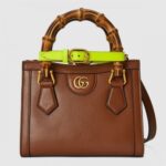 Replica Gucci Diana Mini Tote Bag In Brown Leather 2