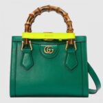Replica Gucci Diana Mini Tote Bag In Green Leather 2
