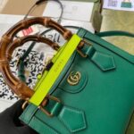 Replica Gucci Diana Mini Tote Bag In Green Leather 7