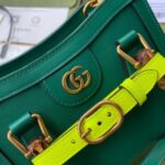 Replica Gucci Diana Mini Tote Bag In Green Leather 9