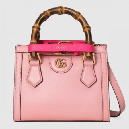 Replica Gucci Diana Mini Tote Bag In Pink Leather