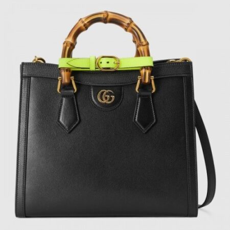 Replica Gucci Diana Small Tote Bag In Black Leather