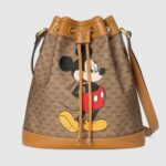 Replica Gucci 602691 Disney x Gucci small bucket bag in Beige/ebony mini GG Supreme canvas 2