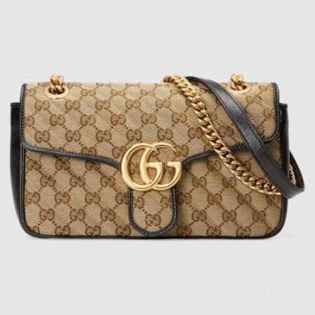 Replica Gucci GG Marmont Small Bag In Beige GG Canvas