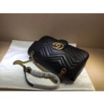 Replica Gucci Black GG Marmont Medium Matelasse Shoulder Bag 67 7