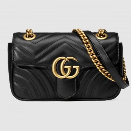 Replica Gucci Black GG Marmont Mini Matelasse Shoulder Bag