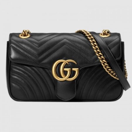 Replica Gucci Black GG Marmont Small Matelasse Shoulder Bag