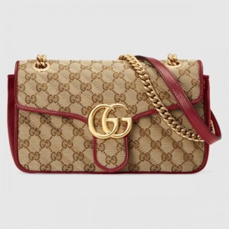 Replica Gucci GG Marmont Small Shoulder Bag In Beige GG Canvas