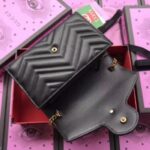 Replica Gucci Black GG Marmont Matelasse Chain Mini Bag 7
