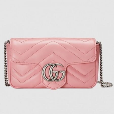 Replica Gucci Pastel Pink GG Marmont Matelasse Super Mini Bag