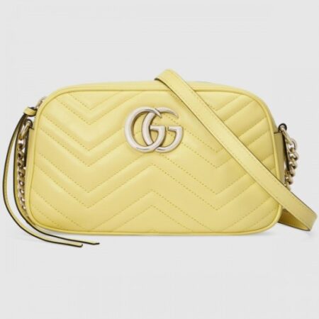 Replica Gucci Pastel Yellow GG Marmont Small Camera Shoulder Bag