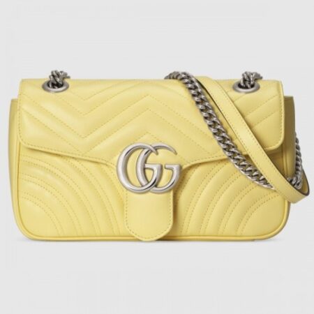 Replica Gucci Pastel Yellow GG Marmont Small Matelasse Shoulder Bag