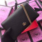 Replica Gucci Black GG Marmont Leather Chain Mini Bag 3