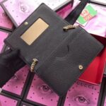 Replica Gucci Black GG Marmont Leather Chain Mini Bag 6
