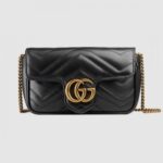 Replica Gucci Black GG Marmont Leather Chain Mini Bag 17