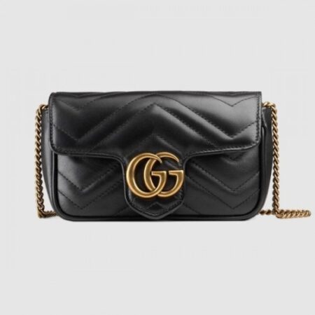 Replica Gucci Black GG Marmont Matelasse Super Mini Bag