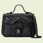 Replica Gucci Black GG Marmont Mini Velvet Shoulder Bag M0424-8 18