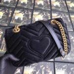 Replica Gucci Black GG Marmont Mini Velvet Shoulder Bag M0424-8 3