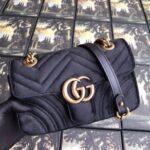 Replica Gucci Black GG Marmont Mini Velvet Shoulder Bag M0424-8 4