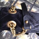 Replica Gucci Black GG Marmont Mini Velvet Shoulder Bag M0424-8 5