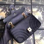Replica Gucci Black GG Marmont Mini Velvet Shoulder Bag M0424-8 6