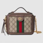 Replica Gucci Ophidia GG Mini Shoulder Bag 602576 Brown Leather Trim 2