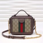 Replica Gucci Ophidia GG Mini Shoulder Bag 602576 Brown Leather Trim 4