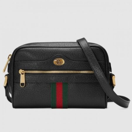 Replica Gucci Ophidia Mini Bag In Black Leather