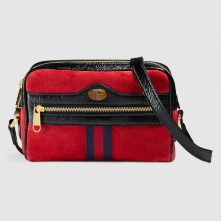 Replica Gucci Red Ophidia Suede Mini Bag