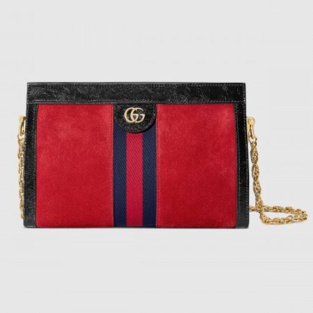 Replica Gucci Red Suede Ophidia Small Shoulder Bag