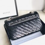 Replica Gucci 443497 GG Marmont small sequin shoulder bag in Black Silk 4