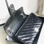 Replica Gucci 443497 GG Marmont small sequin shoulder bag in Black Silk 9