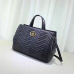 Replica Gucci 443505 GG Marmont medium matelassé top handle bags Black 2384 4