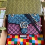 Replica Gucci GG Marmont Multicolor Canvas Small Pink Bag 3
