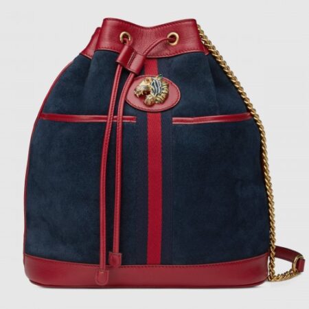 Replica Gucci Blue Medium Rajah Bucket Bag
