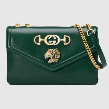 Replica Gucci Green Rajah Medium Shoulder Bag