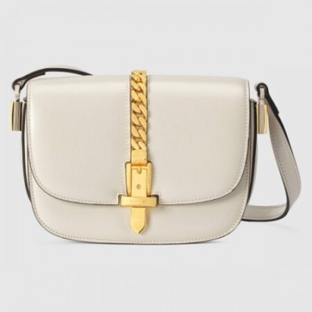 Replica Gucci Sylvie 1969 Mini Shoulder Bag In White Calfskin
